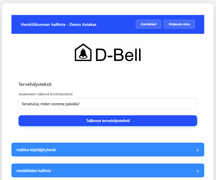 DBell hallintapaneeli – reaaliaikainen jono- ja henkilöstöhallinta autoliikkeelle