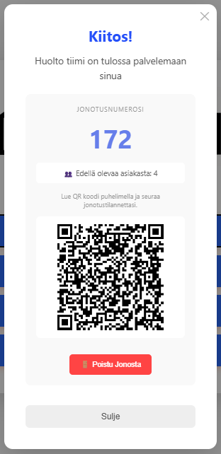 DBell jonotusnumero ja QR-koodi – asiakas seuraa autohuollon vuoroaan omalla puhelimella